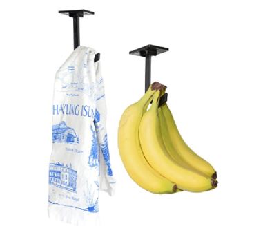 Banan Keeper: Banana Hanger (2 Pack) – Under Cabinet Hook for Bananas or Lightweight Kitchen Items